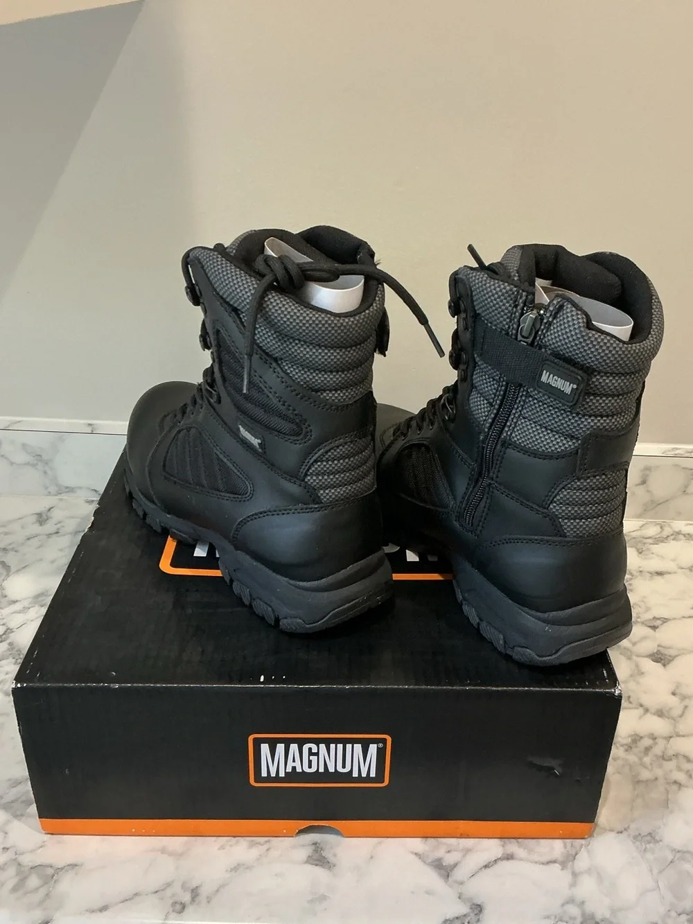 Magnum Black Men's Waterproof Tactical Side Zip & Lace-Up Boots